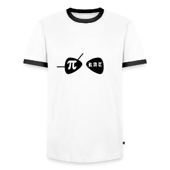 Pi-Rat - Männer Kontrast-T-Shirt - Weiß/Schwarz - Vorne - AI Model Female 172 light (172cm) & AI Model Male 178 dark (178cm)