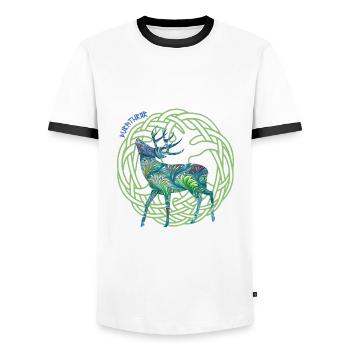 hirsch durathror e 115 - Men's Ringer Shirt - white/black - Front - AI Model Female 172 light (172cm) & AI Model Male 178 dark (178cm)