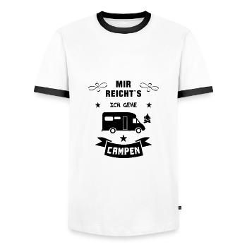 mir reichts camping wohnmobil - Männer Kontrast-T-Shirt - Weiß/Schwarz - Vorne - AI Model Female 172 light (172cm) & AI Model Male 178 dark (178cm)