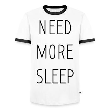 need more sleep - Männer Kontrast-T-Shirt - Weiß/Schwarz - Vorne - AI Model Female 172 light (172cm) & AI Model Male 178 dark (178cm)