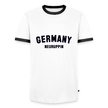NEURUPPIN Germany - Männer Kontrast-T-Shirt - Weiß/Schwarz - Vorne - AI Model Female 172 light (172cm) & AI Model Male 178 dark (178cm)