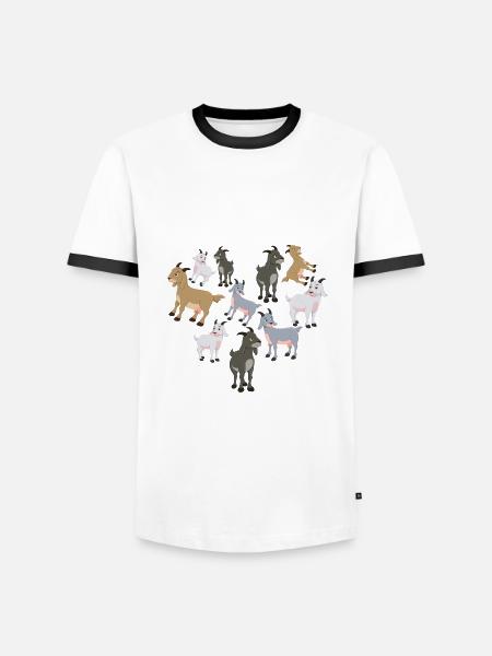 Herz Ziegenbock Ziege - Männer Kontrast-T-Shirt -