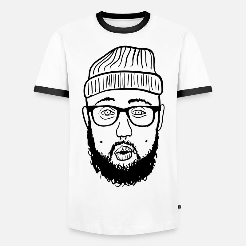 Hipster - Men's Ringer Shirt - white/black