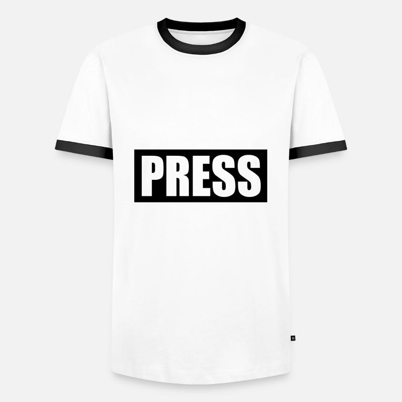 Press - Men's Ringer Shirt - white/black
