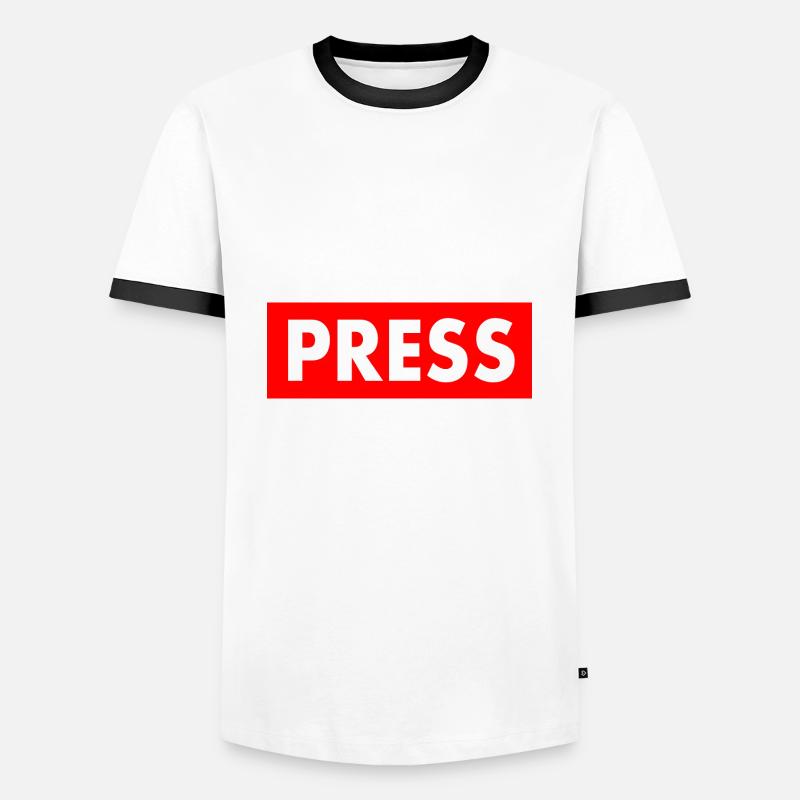 Press - Men's Ringer Shirt - white/black
