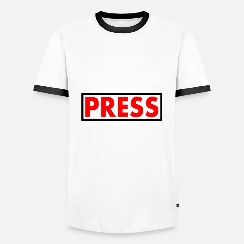 Press - Men's Ringer Shirt - white/black
