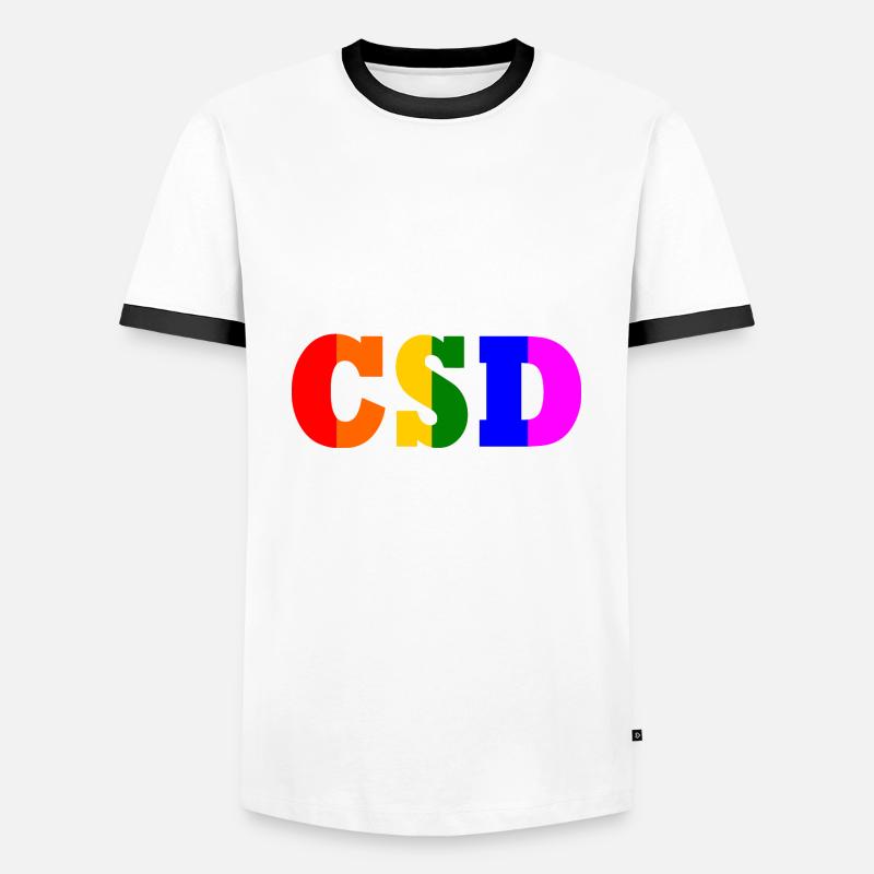 Csd - Männer Kontrast-T-Shirt - Weiß/Schwarz