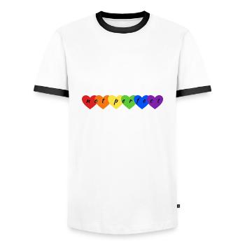 Not perfect - Männer Kontrast-T-Shirt - Weiß/Schwarz - Vorne - AI Model Female 172 light (172cm) & AI Model Male 178 dark (178cm)