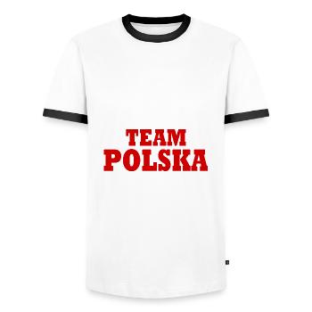 Team polska - Men's Ringer Shirt - white/black - Front - AI Model Female 172 light (172cm) & AI Model Male 178 dark (178cm)