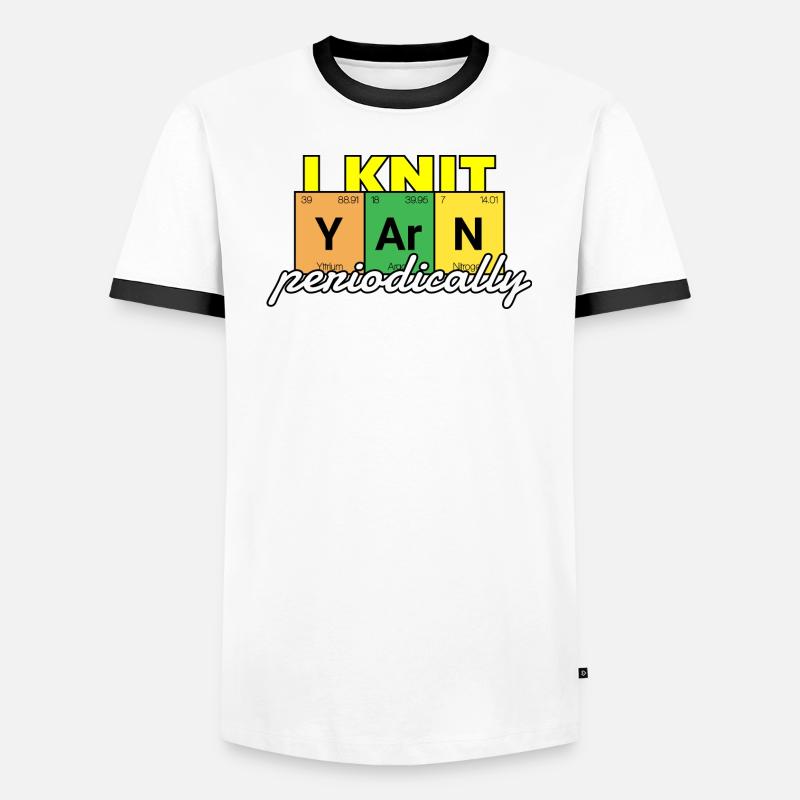 YArN Stricken - Männer Kontrast-T-Shirt - Weiß/Schwarz
