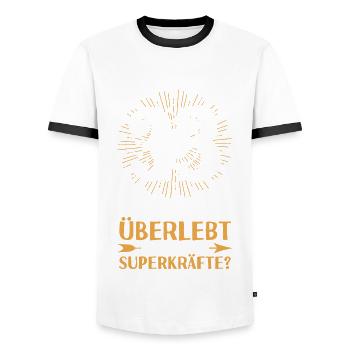 Ehe Zinnhochzeit 33 Jahre Verheiratet Hochzeitstag - Männer Kontrast-T-Shirt - Weiß/Schwarz - Vorne - AI Model Female 172 light (172cm) & AI Model Male 178 dark (178cm)