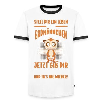 Erdmännchen - Männer Kontrast-T-Shirt - Weiß/Schwarz - Vorne - AI Model Female 172 light (172cm) & AI Model Male 178 dark (178cm)