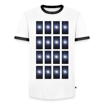 Hypnotic shadow - Men's Ringer Shirt - white/black - Front - AI Model Female 172 light (172cm) & AI Model Male 178 dark (178cm)
