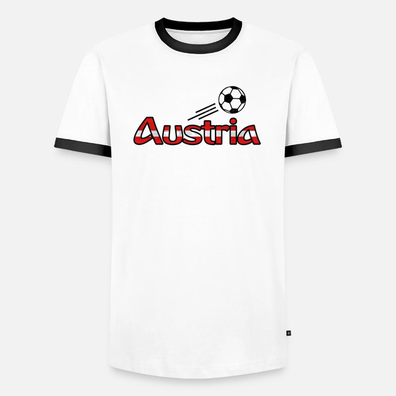 Fußball Austria - Männer Kontrast-T-Shirt - Weiß/Schwarz