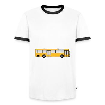 Busfahrer Bus Omnibus Kraftfahrer Schulbus (25) - Männer Kontrast-T-Shirt - Weiß/Schwarz - Vorne - AI Model Female 172 light (172cm) & AI Model Male 178 dark (178cm)