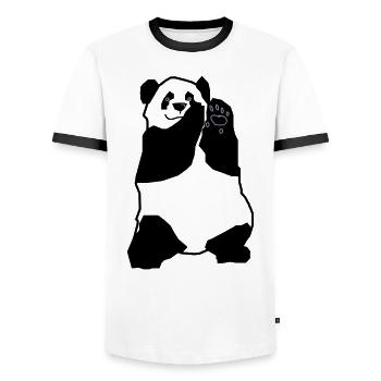 panda - T-shirt contrasté Homme - blanc/noir - Devant - AI Model Female 172 light (172cm) & AI Model Male 178 dark (178cm)