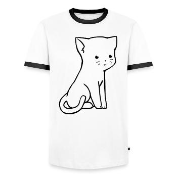 Cute cats design - Men's Ringer Shirt - white/black - Front - AI Model Female 172 light (172cm) & AI Model Male 178 dark (178cm)