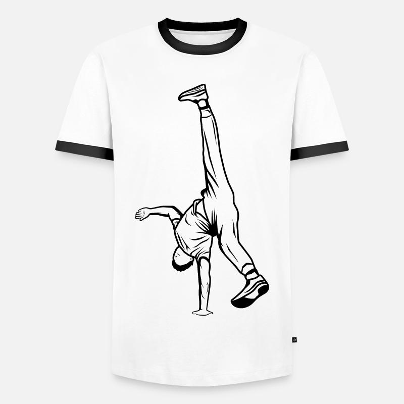 B Boy Sketch - Men's Ringer Shirt - white/black