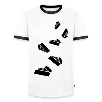 Cake cheesecake icon - Men's Ringer Shirt - white/black - Front - AI Model Female 172 light (172cm) & AI Model Male 178 dark (178cm)