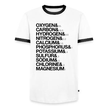 Elements of human body - Men's Ringer Shirt - white/black - Front - AI Model Female 172 light (172cm) & AI Model Male 178 dark (178cm)