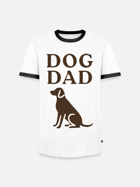 De Liefde van Labrador van de hondpapa Silhouet - Mannen contrastshirt - wit/zwart