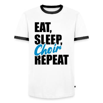 Choir - Men's Ringer Shirt - white/black - Front - AI Model Female 172 light (172cm) & AI Model Male 178 dark (178cm)