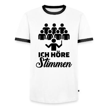 Chor - Männer Kontrast-T-Shirt - Weiß/Schwarz - Vorne - AI Model Female 172 light (172cm) & AI Model Male 178 dark (178cm)