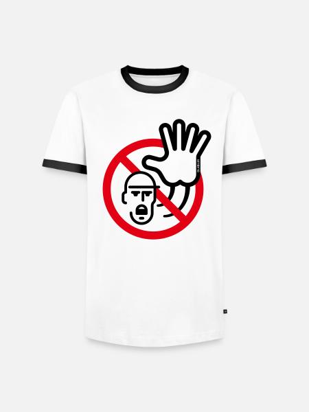 Warnzeichen / Warnung / Verbot (Symbol / 2C) - Männer Kontrast-T-Shirt - Weiß/Schwarz