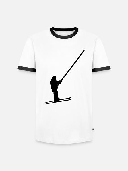 Ski - T-shirt contrasté Homme - blanc/noir