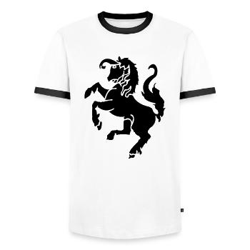 Twente vlag - Men's Ringer Shirt - white/black - Front - AI Model Female 172 light (172cm) & AI Model Male 178 dark (178cm)