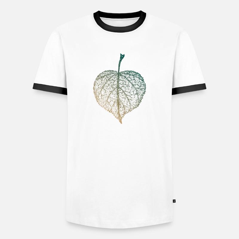 Linden leaf - Men's Ringer Shirt - white/black