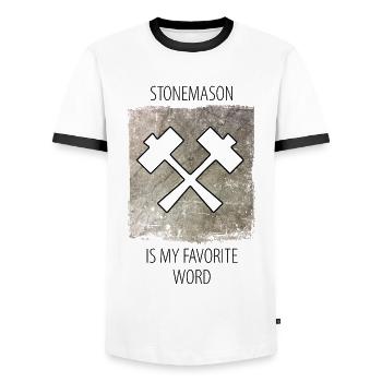 Stonemason Stone Sculptor Saying - Men's Ringer Shirt - white/black - Front - AI Model Female 172 light (172cm) & AI Model Male 178 dark (178cm)