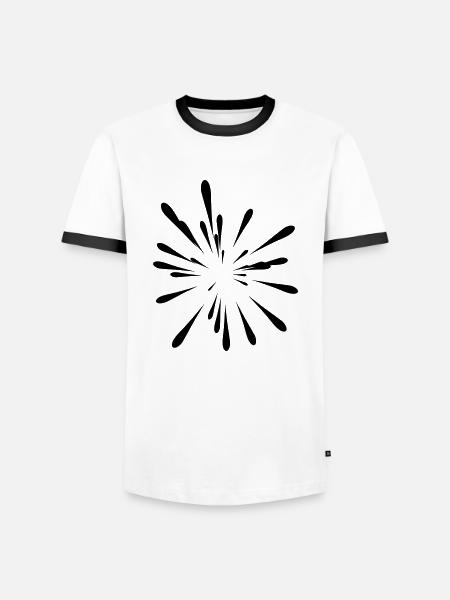 Eklat Stelle Malerei - Männer Kontrast-T-Shirt - Weiß/Schwarz