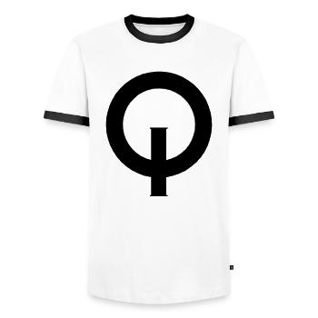 Optimist - Männer Kontrast-T-Shirt - Weiß/Schwarz - Vorne - AI Model Female 172 light (172cm) & AI Model Male 178 dark (178cm)