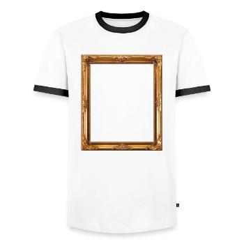 Goldener Bilderrahmen - Männer Kontrast-T-Shirt - Weiß/Schwarz - Vorne - AI Model Female 172 light (172cm) & AI Model Male 178 dark (178cm)