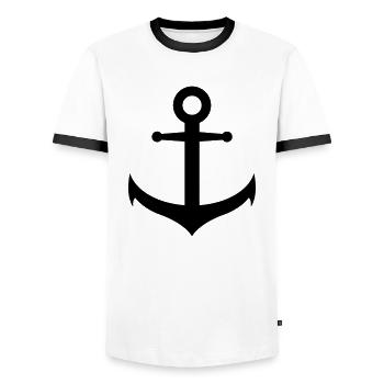 ancre - T-shirt contrasté Homme - blanc/noir - Devant - AI Model Female 172 light (172cm) & AI Model Male 178 dark (178cm)
