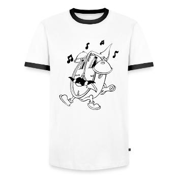 Crazy Wecker - Männer Kontrast-T-Shirt - Weiß/Schwarz - Vorne - AI Model Female 172 light (172cm) & AI Model Male 178 dark (178cm)