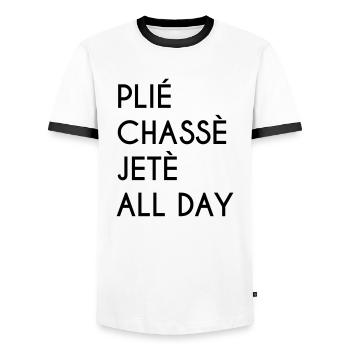 Ballet Ballerine Danse Danse Danse Cadeau - T-shirt contrasté Homme - blanc/noir - Devant - AI Model Female 172 light (172cm) & AI Model Male 178 dark (178cm)
