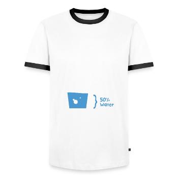 Technically The Glass Is Always Full - Männer Kontrast-T-Shirt - Weiß/Schwarz - Vorne - AI Model Female 172 light (172cm) & AI Model Male 178 dark (178cm)