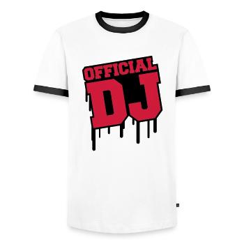 official_dj_c2 - T-shirt contrasté Homme - blanc/noir - Devant - AI Model Female 172 light (172cm) & AI Model Male 178 dark (178cm)