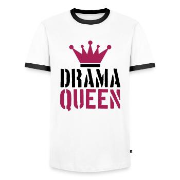 stempel drama queen cool frau prinzessin weiblich - Männer Kontrast-T-Shirt - Weiß/Schwarz - Vorne - AI Model Female 172 light (172cm) & AI Model Male 178 dark (178cm)
