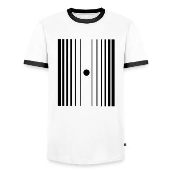 doppler effect - T-shirt contrasté Homme - blanc/noir - Devant - AI Model Female 172 light (172cm) & AI Model Male 178 dark (178cm)