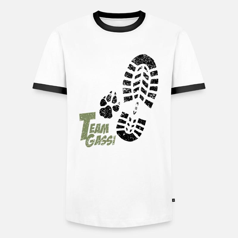 Team Gassi - Männer Kontrast-T-Shirt - Weiß/Schwarz