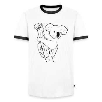 koala - T-shirt contrasté Homme - blanc/noir - Devant - AI Model Female 172 light (172cm) & AI Model Male 178 dark (178cm)