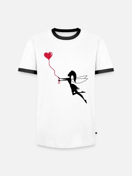 fee_in_love - Men's Ringer Shirt - white/black