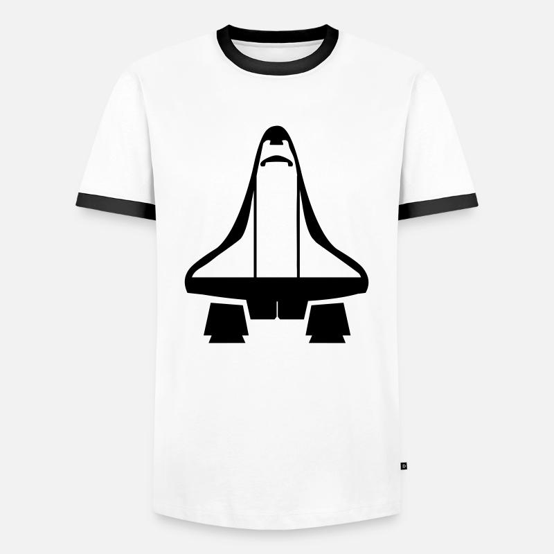 raumfahrt_01 - Men's Ringer Shirt - white/black