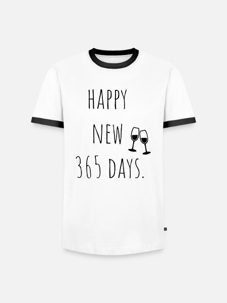 happy New Year - Men's Ringer Shirt - white/black