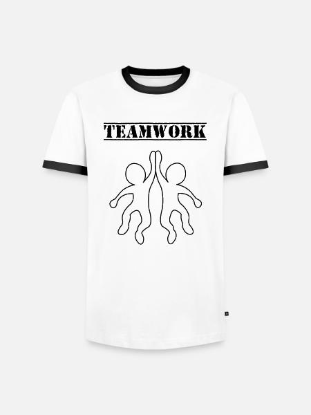 teamwork_01 - Männer Kontrast-T-Shirt - Weiß/Schwarz