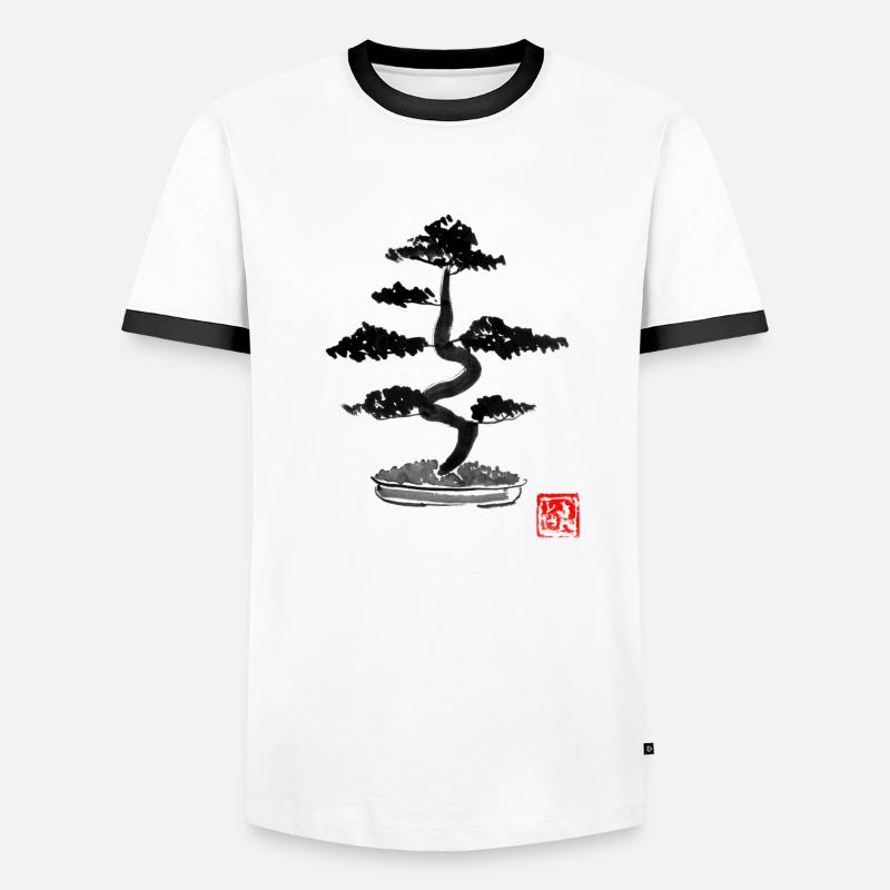 Bonzai - Männer Kontrast-T-Shirt - Weiß/Schwarz