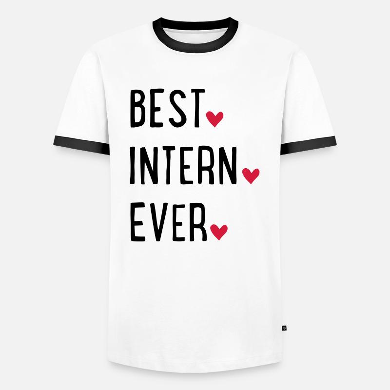 Praktikant - Männer Kontrast-T-Shirt - Weiß/Schwarz